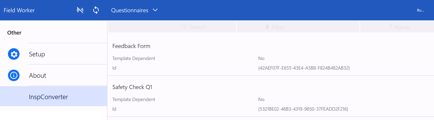 list of templates in inspconverter