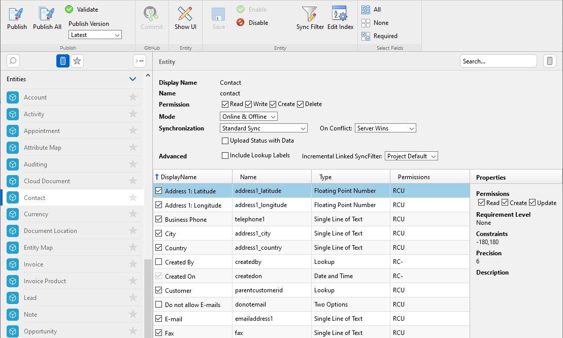 managing entity and its field in woodford