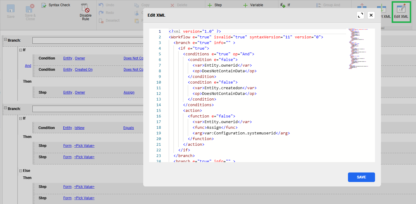 code editor in rules