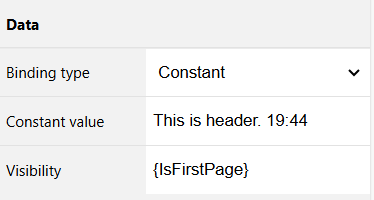 IsFirstPage property to control visibility of cells in mobile reports