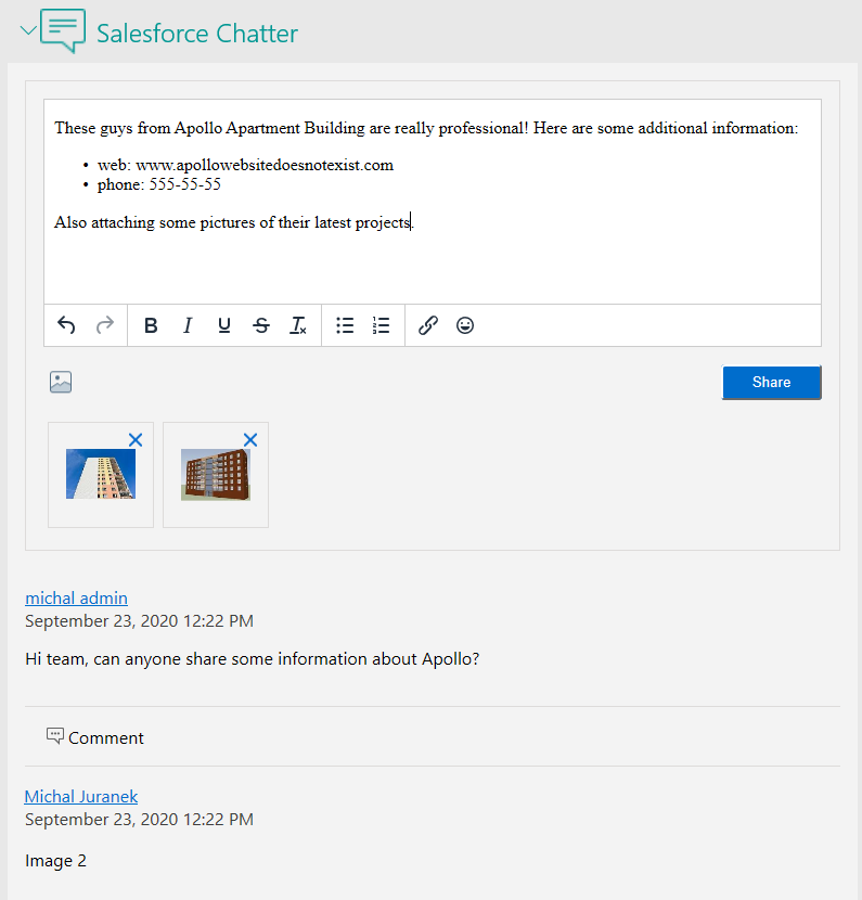 Salesforce chatter