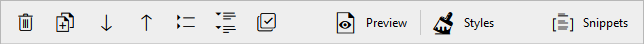 Editting toolbar in the questionnaire
