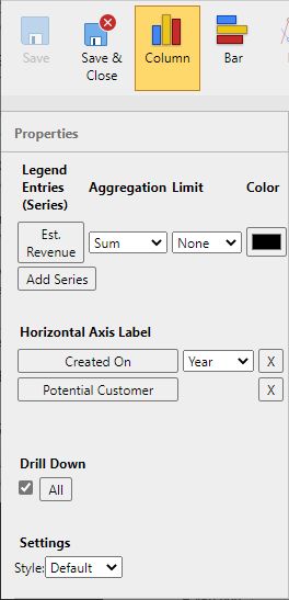 Setting up a chart propeties