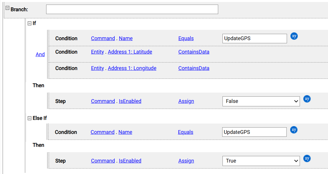 on can execute- disable update gps command