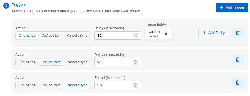 various smartsync triggers