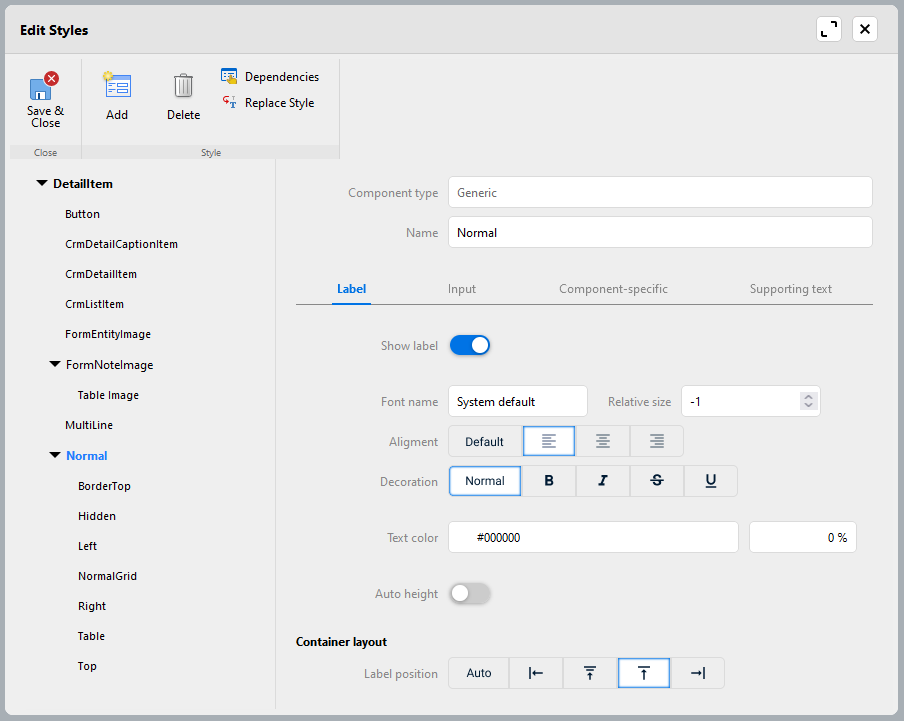 Style editor overview