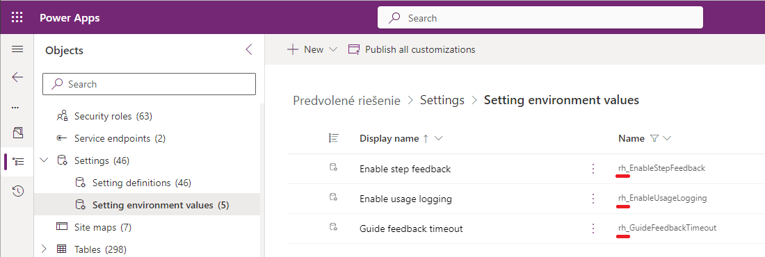 Make powerapps Guide admin settings