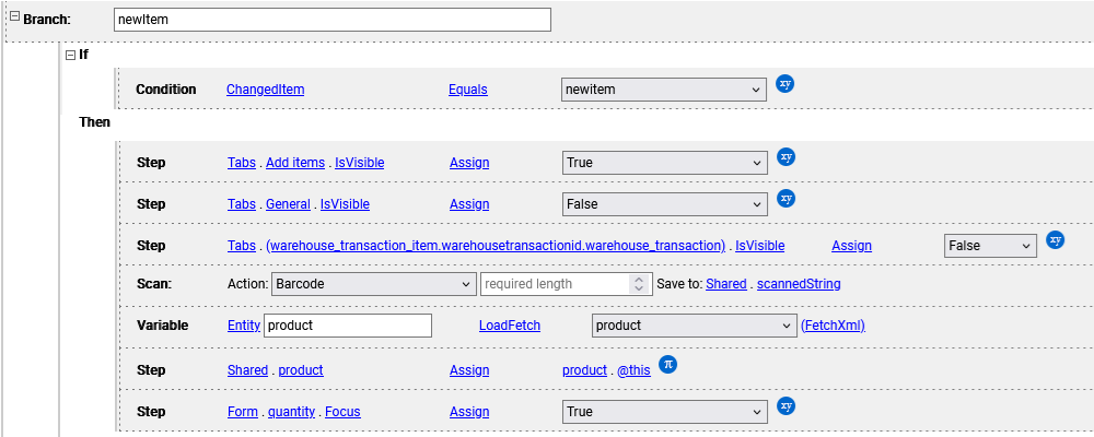 newItem button definition