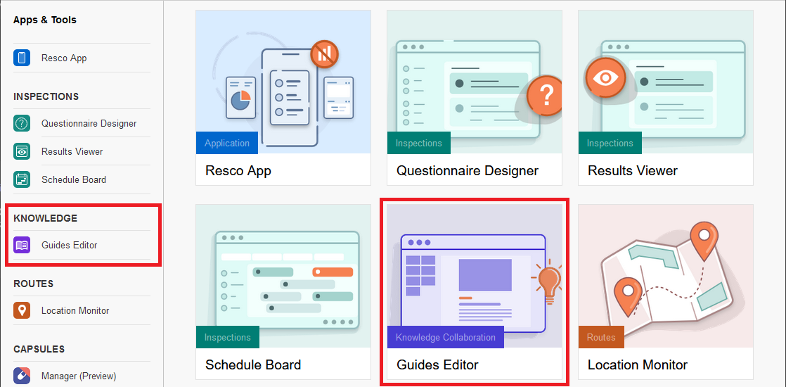 Start guides library from resco cloud