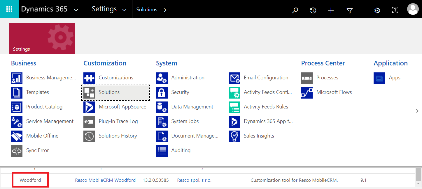 Installed resco solution on dynamics