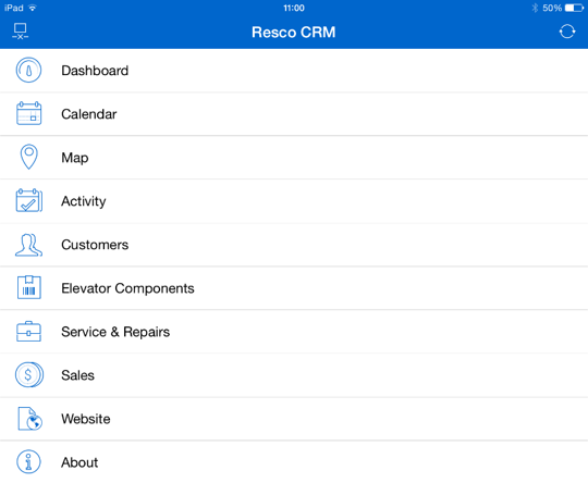 sample In app Home screen