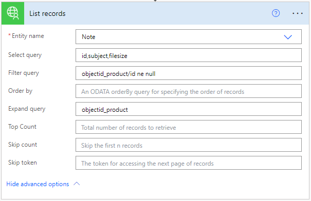 Resco Cloud connector - filter with expand query