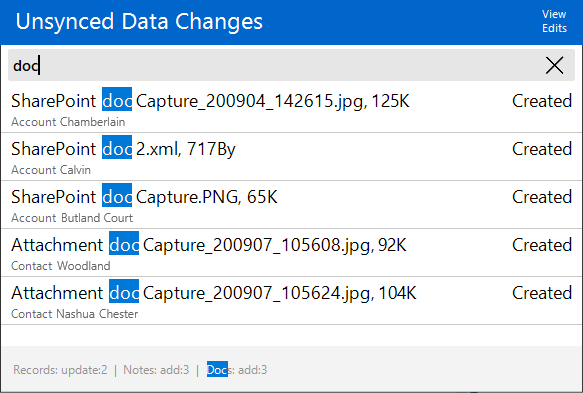 Unsynced data changes