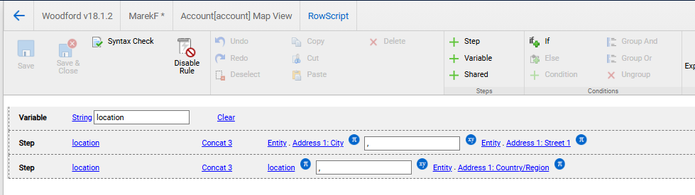 add a simple row script