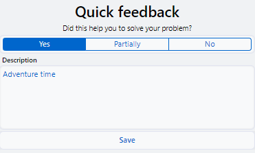 Guide feedack entry example