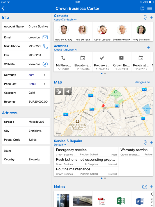 sample in app customer details