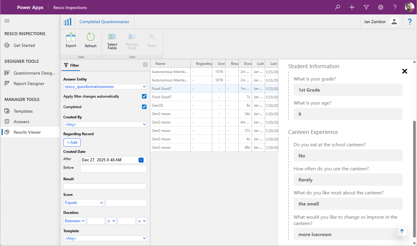 results viewer