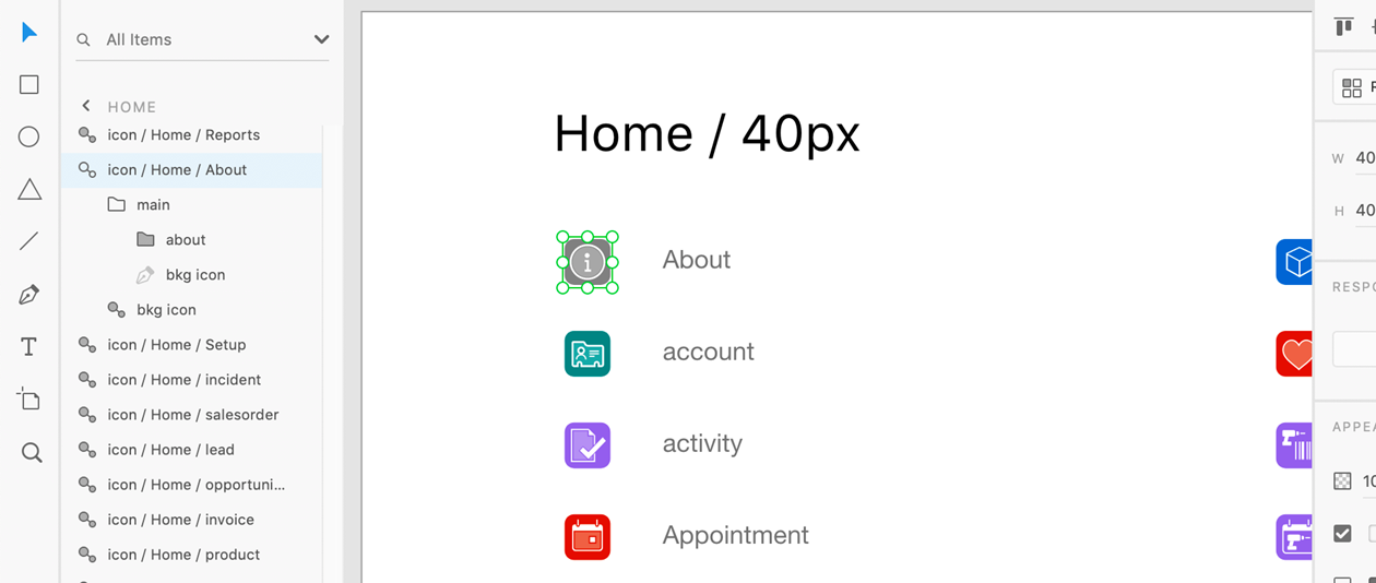 editing icons in the Adobe XD plugin