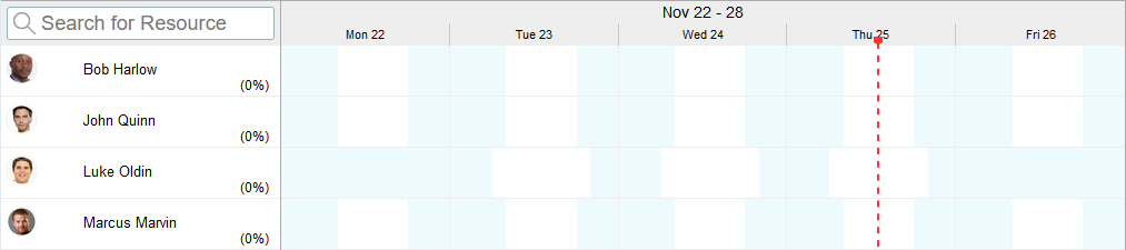 Schedule board timetable with working hours