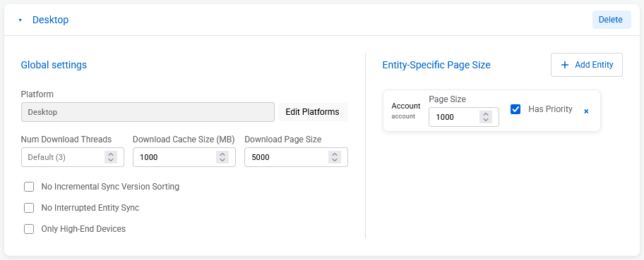 download card for adv sync setup
