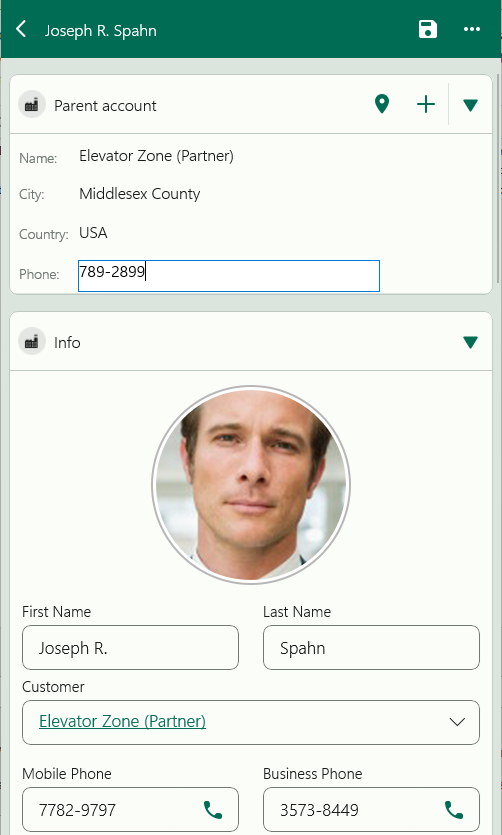 form with details from related record