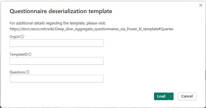 Power BI template parameters inicialization.