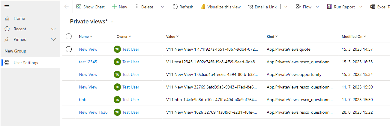Private views in Dataverse, displayed in a simple model-driven app