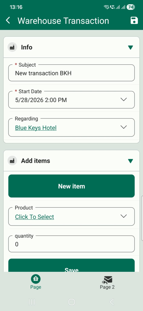 Create a new transaction