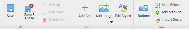 View toolbar, Cell section