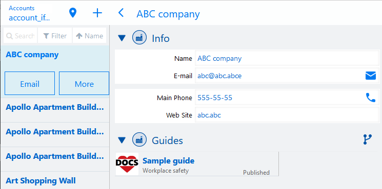 Guides on a form showcase