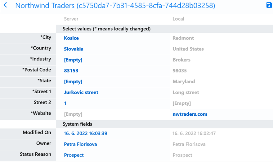 Solving sync conflicts in Resco mobile apps (merge form)