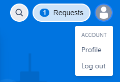 Support portal click portrait to open Profile option