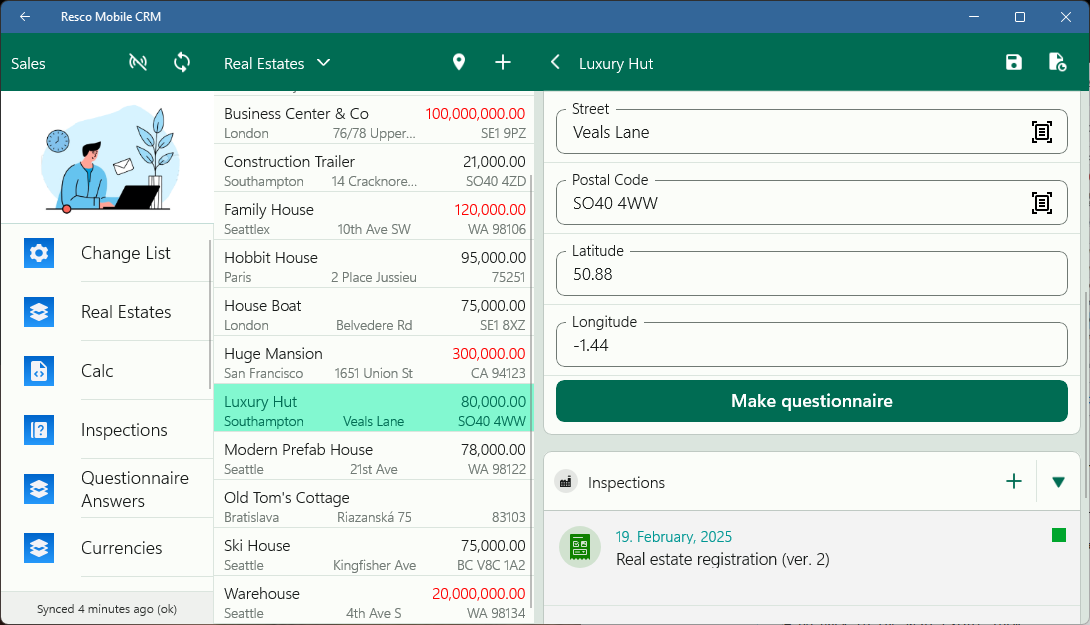 pending questionnaire in the app