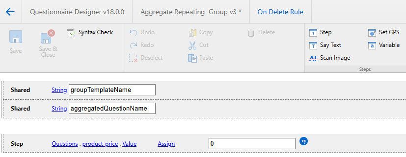 on group delete set price to zero