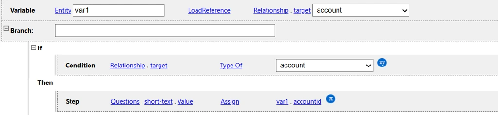 use relationship target to access regarding record