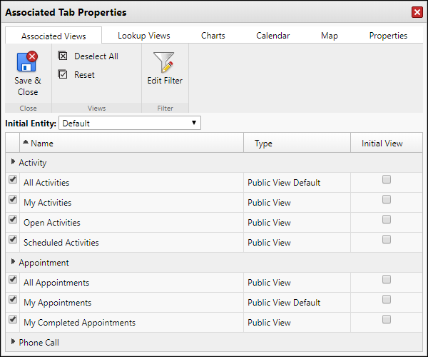 associated tab properties on a form