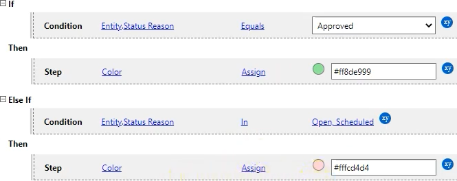 Timesheet entry calendar rule example