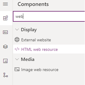 HTML web resource component in the Power App